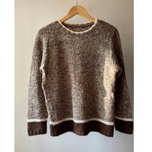 Vintage Cozy Hand Knit Mocha Sweater